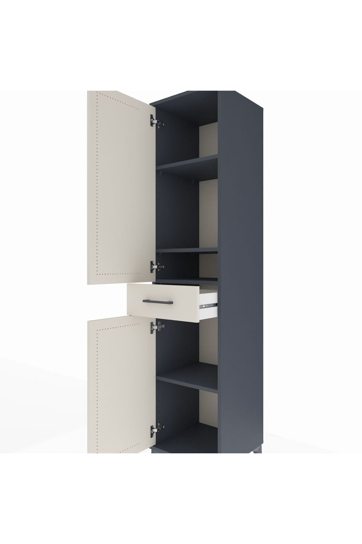 Hyperion Dolap 4 Raflı Tek Çekmeceli 2 Kapaklı 44x44x195 - S58M084V4B