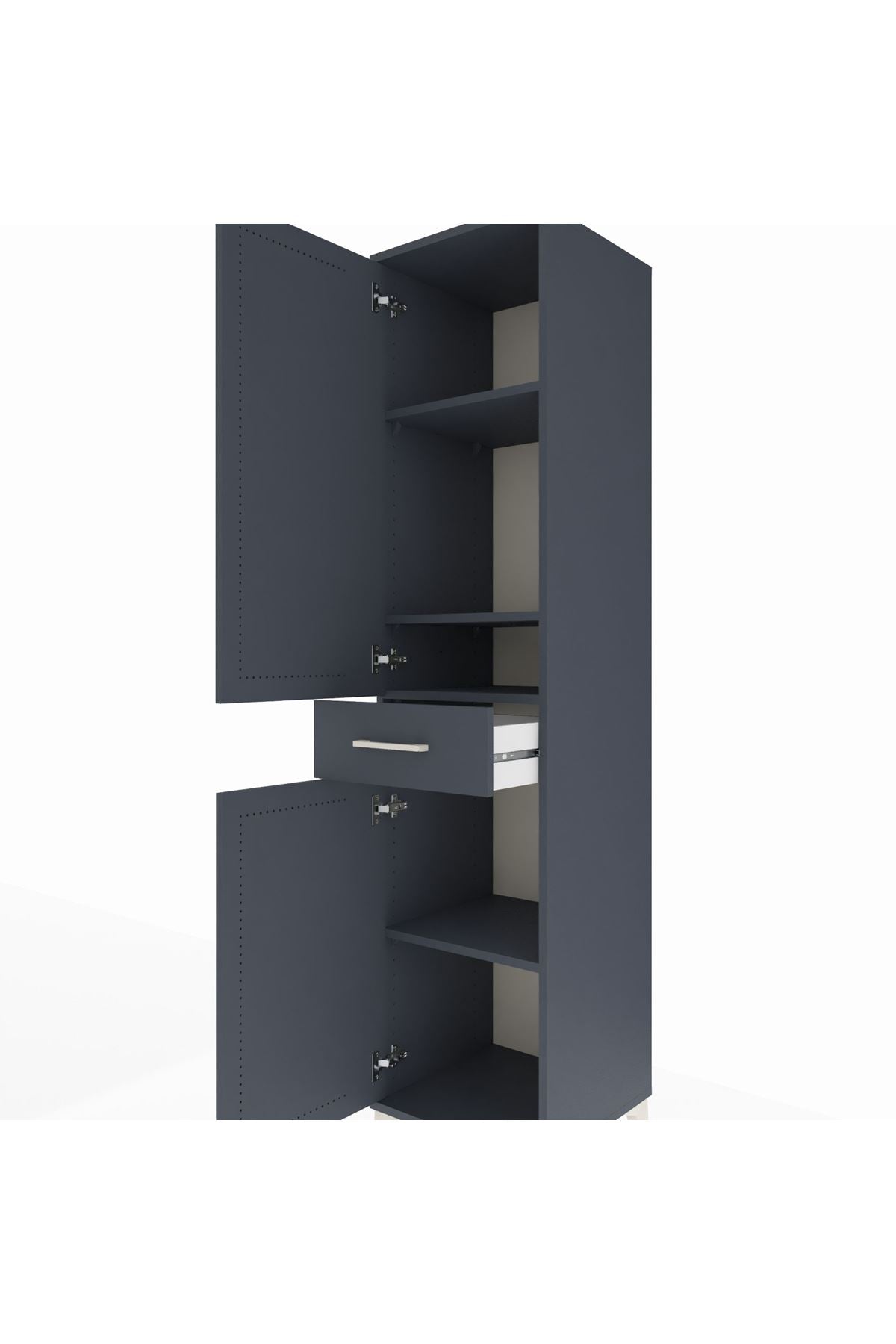 Hyperion Dolap 4 Raflı Tek Çekmeceli 2 Kapaklı 44x44x195 - S58M084V5B