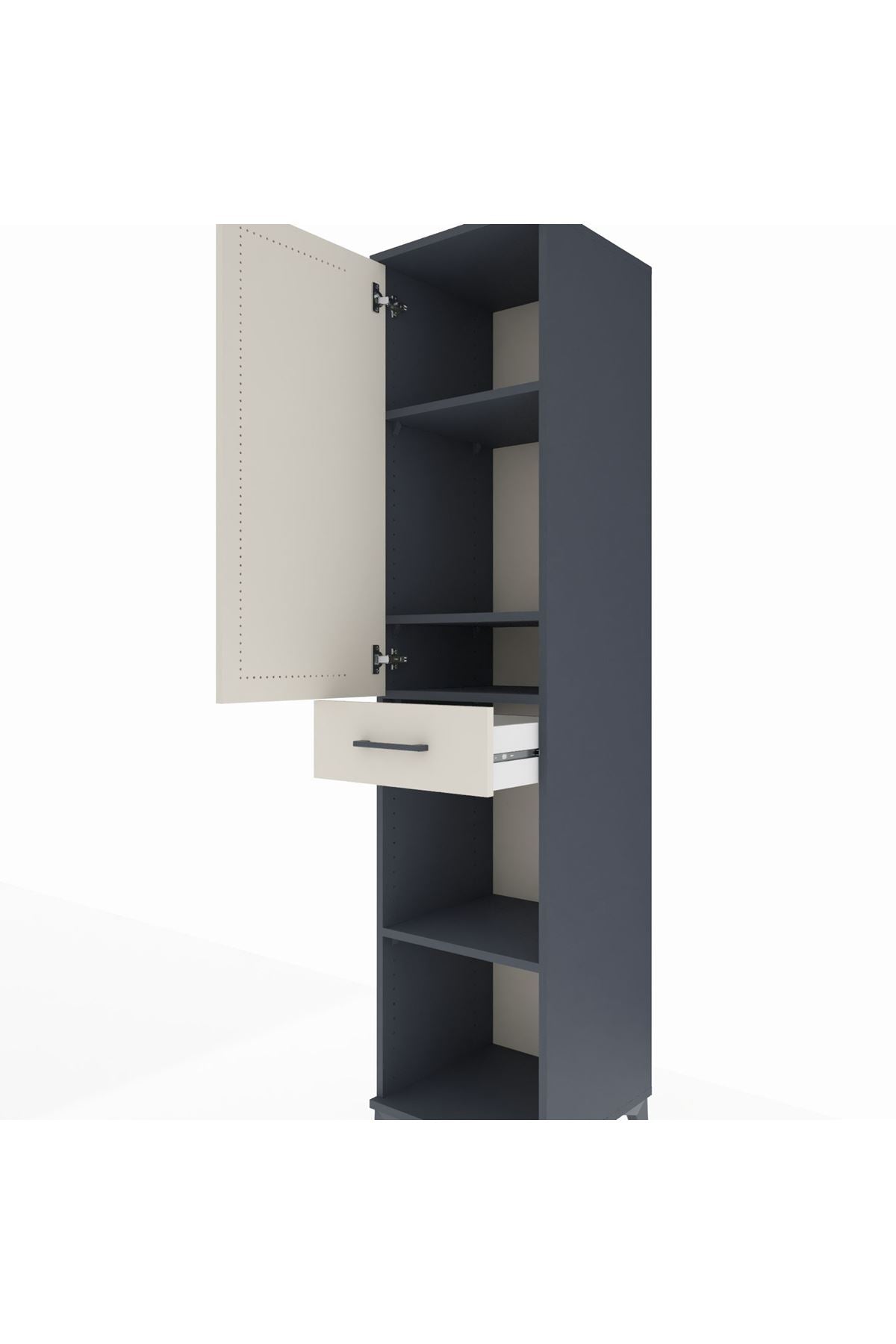 Hyperion Dolap 4 Raflı Tek Çekmeceli Tek Kapaklı 44x44x195 - S58M085V4B