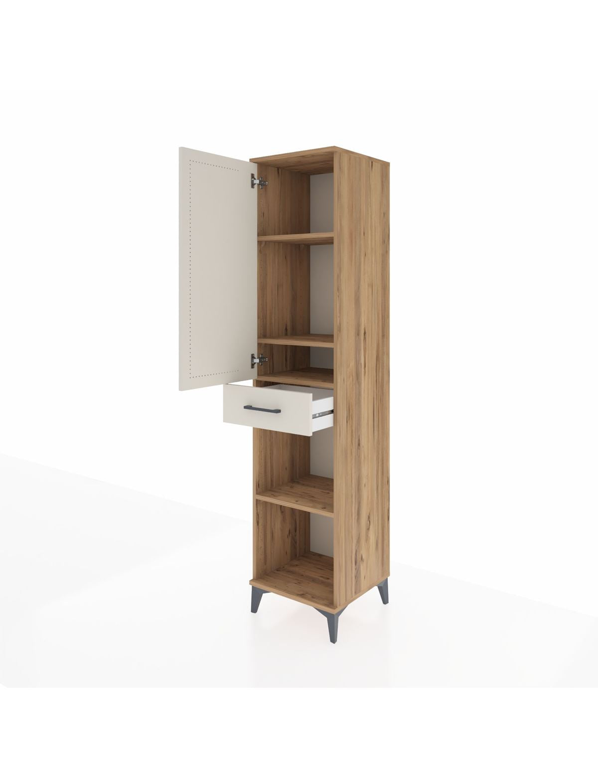 Hyperion Dolap 4 Raflı Tek Çekmeceli Tek Kapaklı 44x44x195 - S58M085V7B