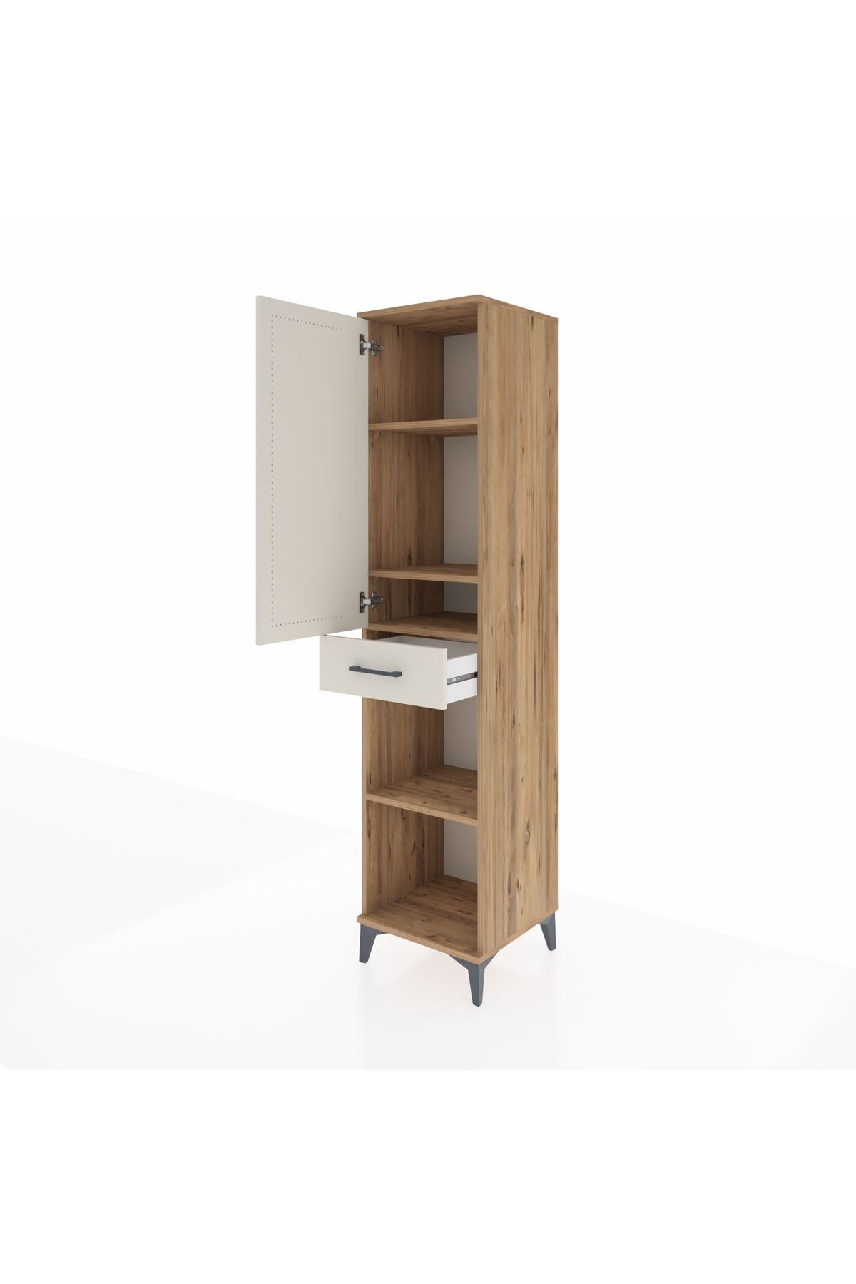 Hyperion Dolap 4 Raflı Tek Çekmeceli Tek Kapaklı 44x44x195 - S58M085V7B