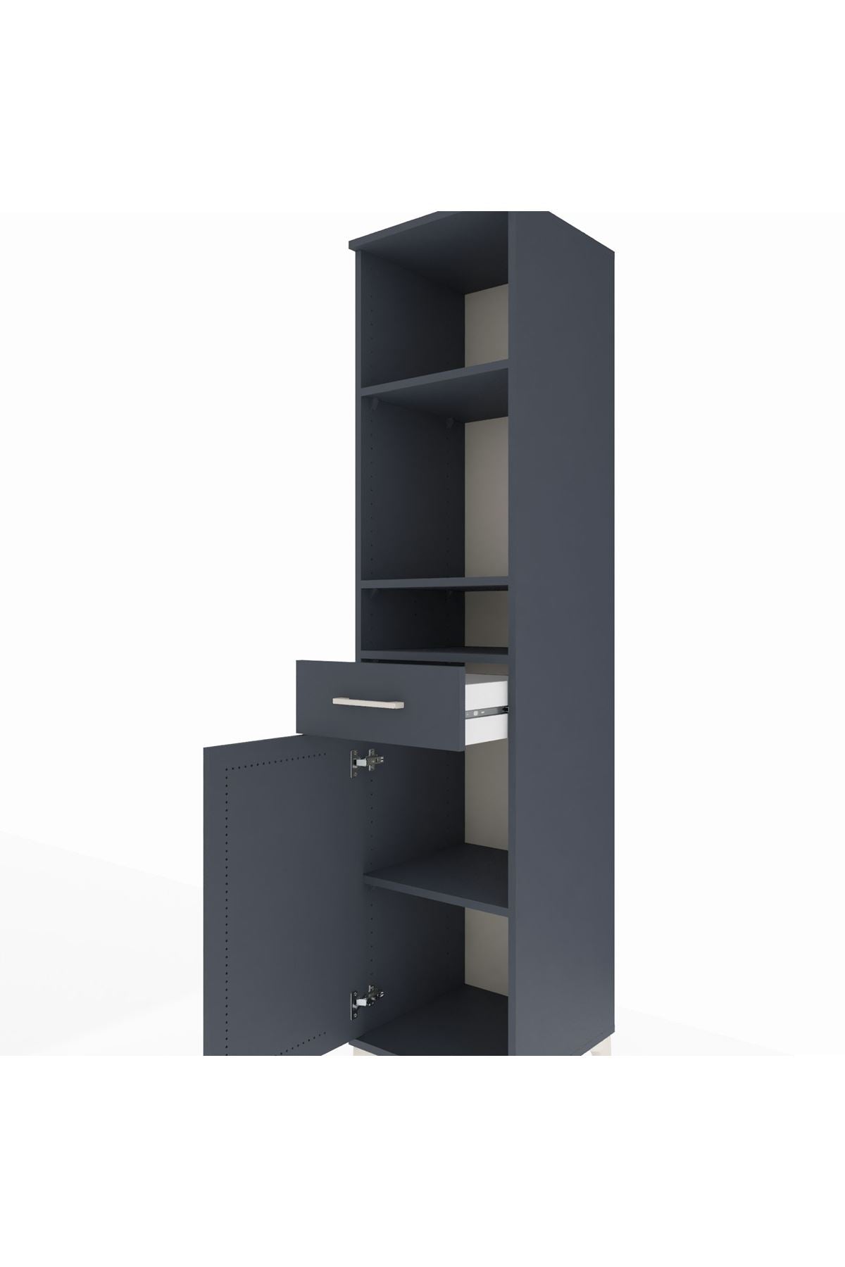 Hyperion Dolap 4 Raflı Tek Çekmeceli Tek Kapaklı 44x44x195 - S58M086V5B