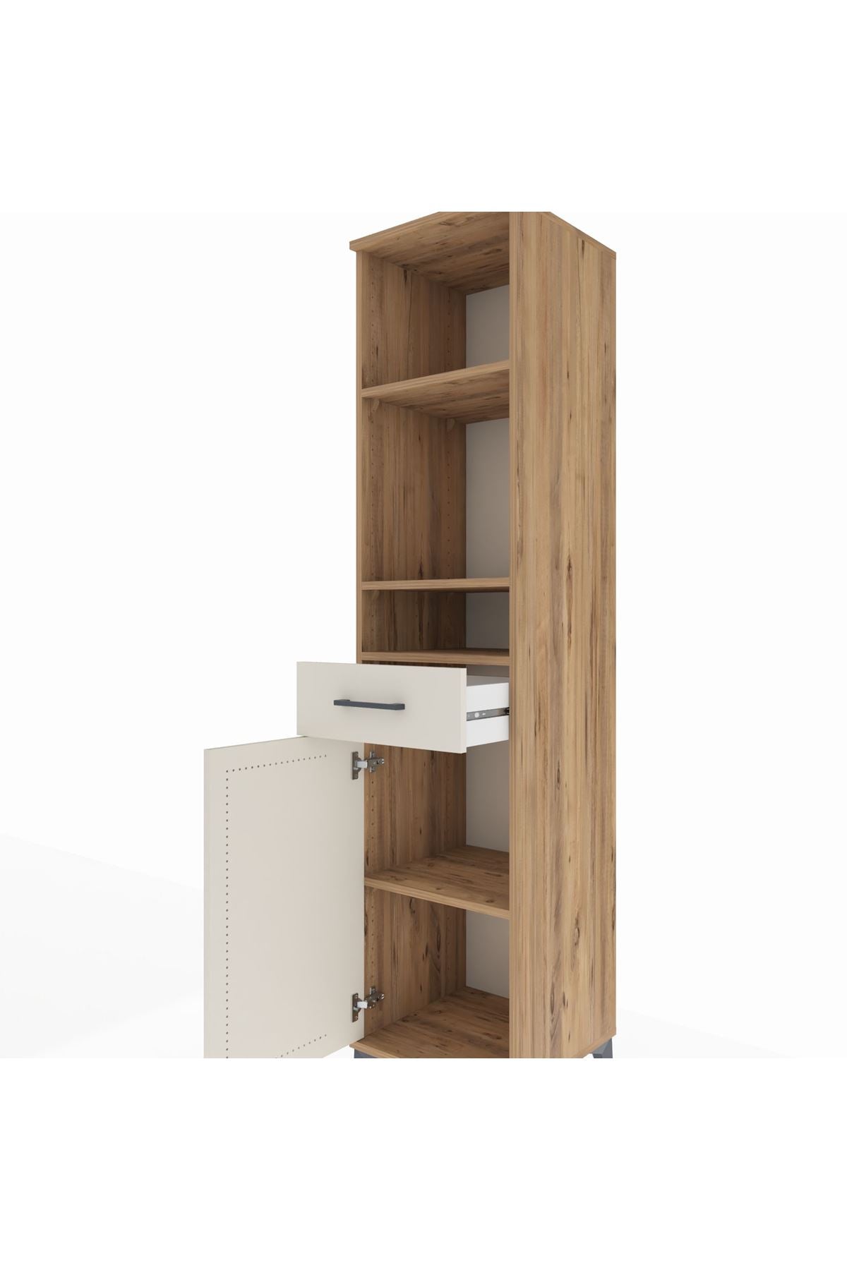 Hyperion Dolap 4 Raflı Tek Çekmeceli Tek Kapaklı 44x44x195 - S58M086V7B