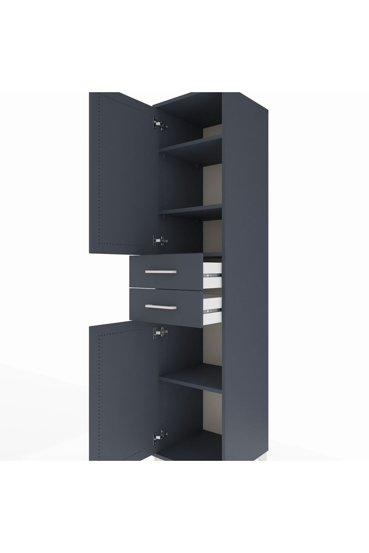 Hyperion Dolap 4 Raflı 2 Çekmeceli Tek Kapaklı 44x44x195 - S58M087V5B