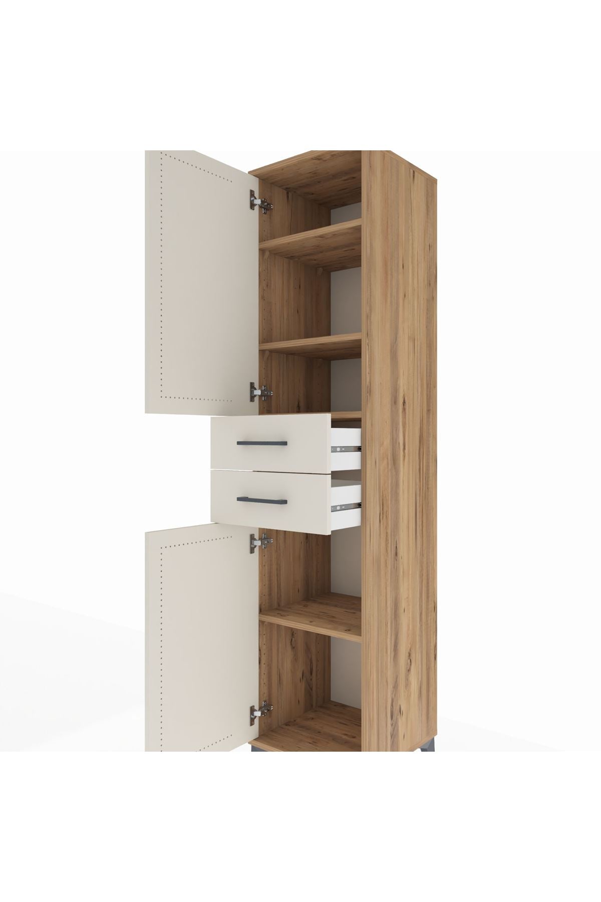 Hyperion Dolap 4 Raflı 2 Çekmeceli Tek Kapaklı 44x44x195 - S58M087V7B