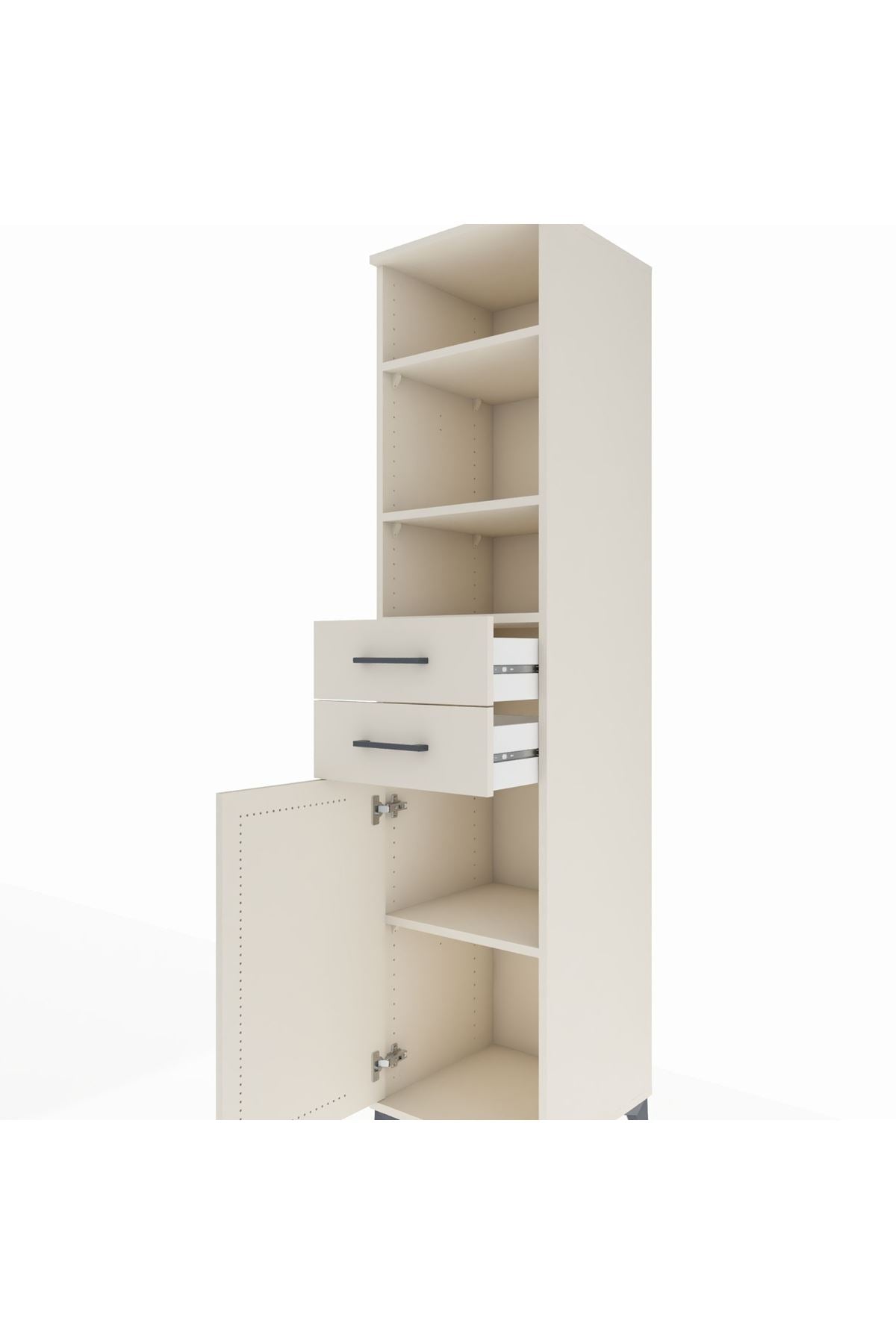 Hyperion Dolap 4 Raflı 2 Çekmeceli Tek Kapaklı 44x44x195 - S58M088V1B