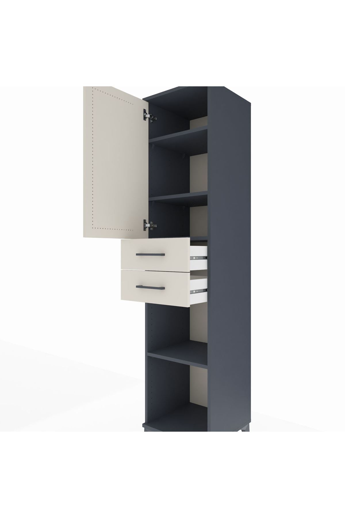 Hyperion Dolap 4 Raflı 2 Çekmeceli 44x44x195 - S58M089V4B