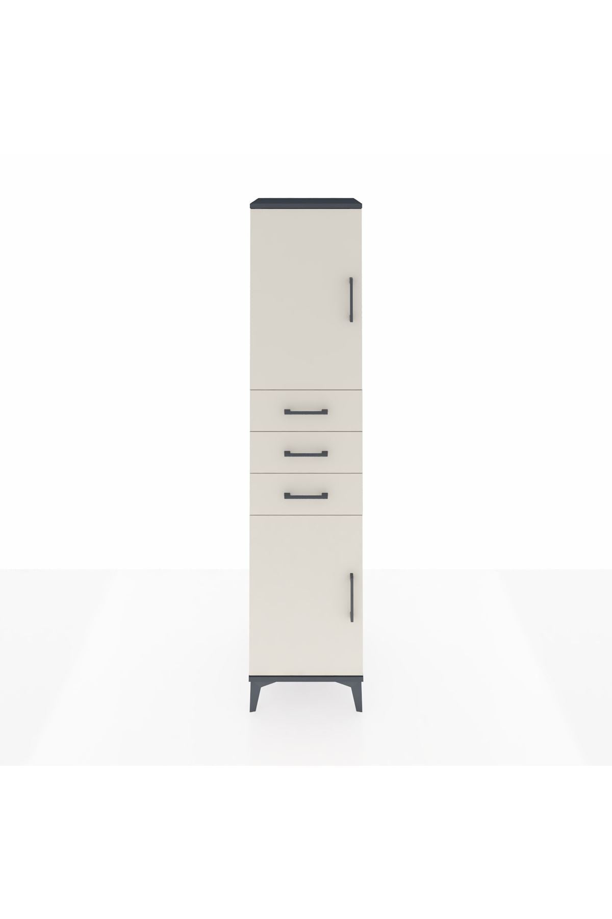 Hyperion Dolap 3 Raflı 3 Çekmeceli 2 Kapaklı 44x44x195 - S58M090V4B