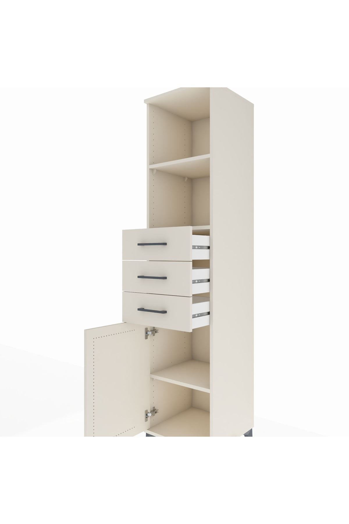 Hyperion Dolap 3 Raflı 3 Çekmeceli Tek Kapaklı 44x44x195 - S58M091V1B