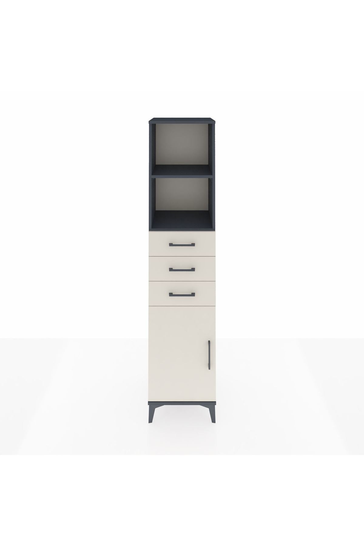 Hyperion Dolap 3 Raflı 3 Çekmeceli Tek Kapaklı 44x44x195 - S58M091V4B