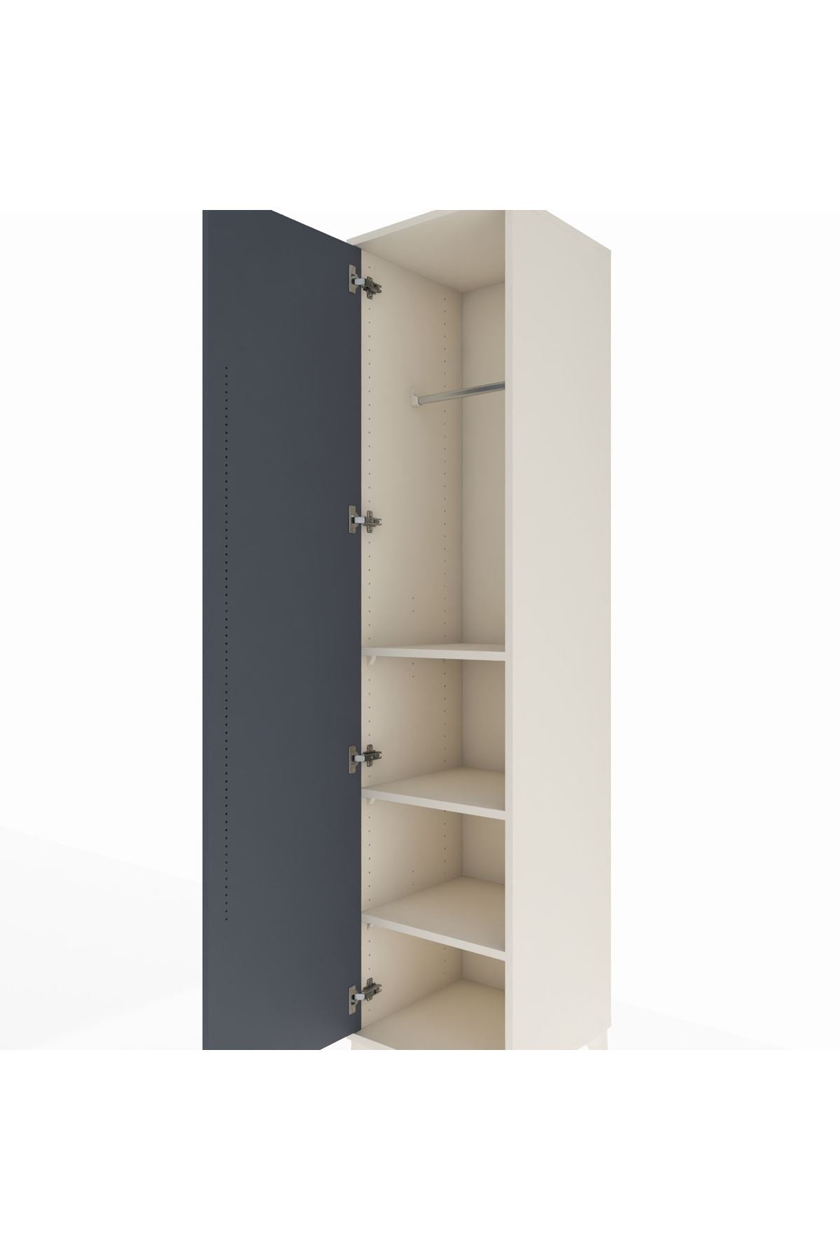 Hyperion Dolap 3 Raflı Tek Kapaklı Tek Askılı 44x44x195 - S58M093V2B