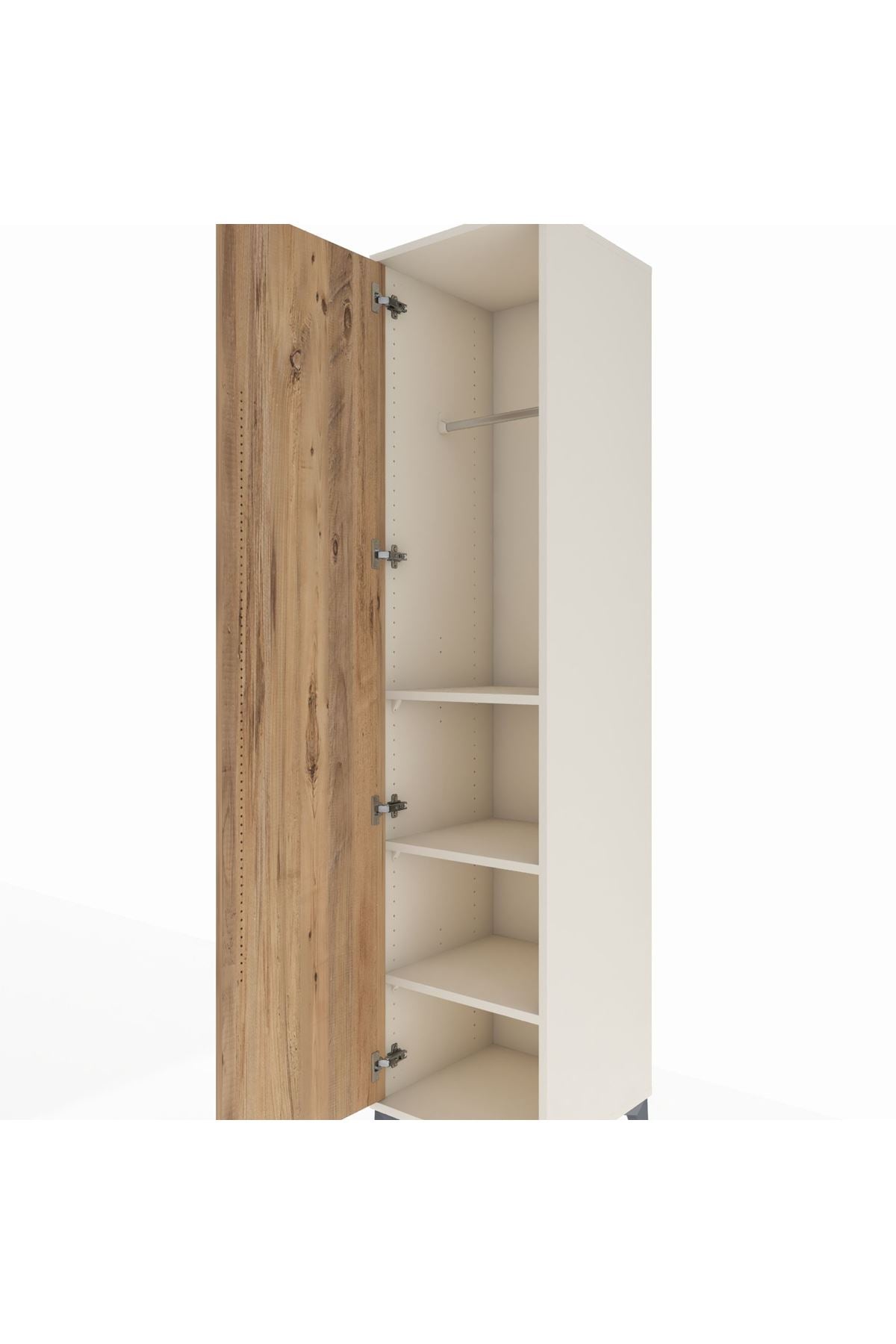 Hyperion Dolap 3 Raflı Tek Kapaklı Tek Askılı 44x44x195 - S58M093V3B
