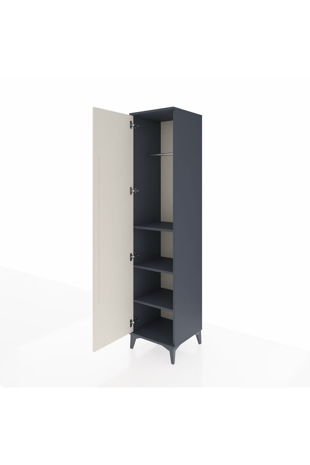 Hyperion Dolap 3 Raflı Tek Kapaklı Tek Askılı 44x44x195 - S58M093V4B