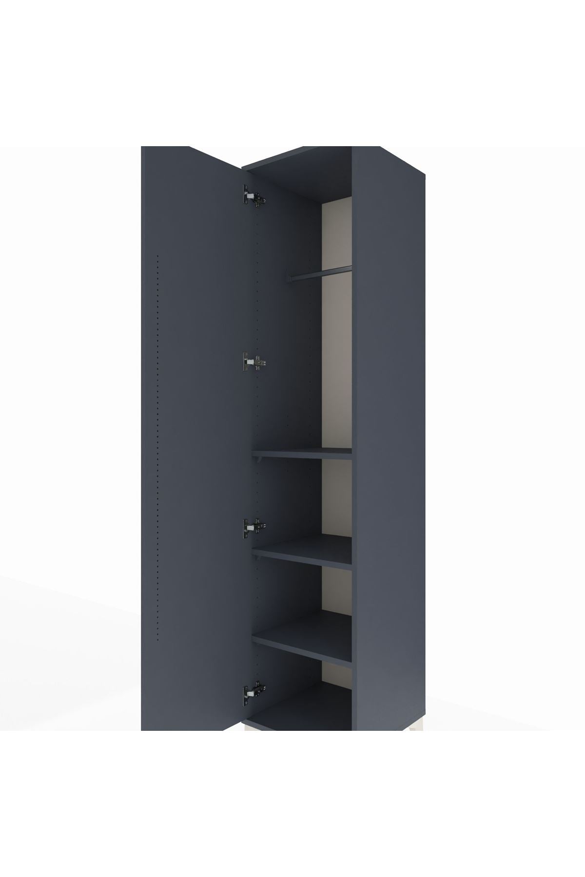 Hyperion Dolap 3 Raflı Tek Kapaklı Tek Askılı 44x44x195 - S58M093V5B