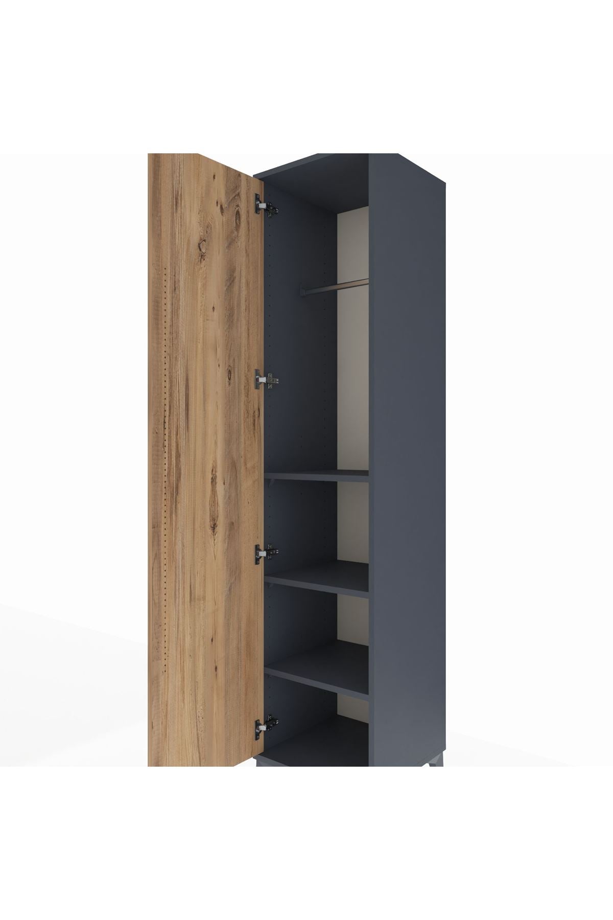 Hyperion Dolap 3 Raflı Tek Kapaklı Tek Askılı 44x44x195 - S58M093V6B