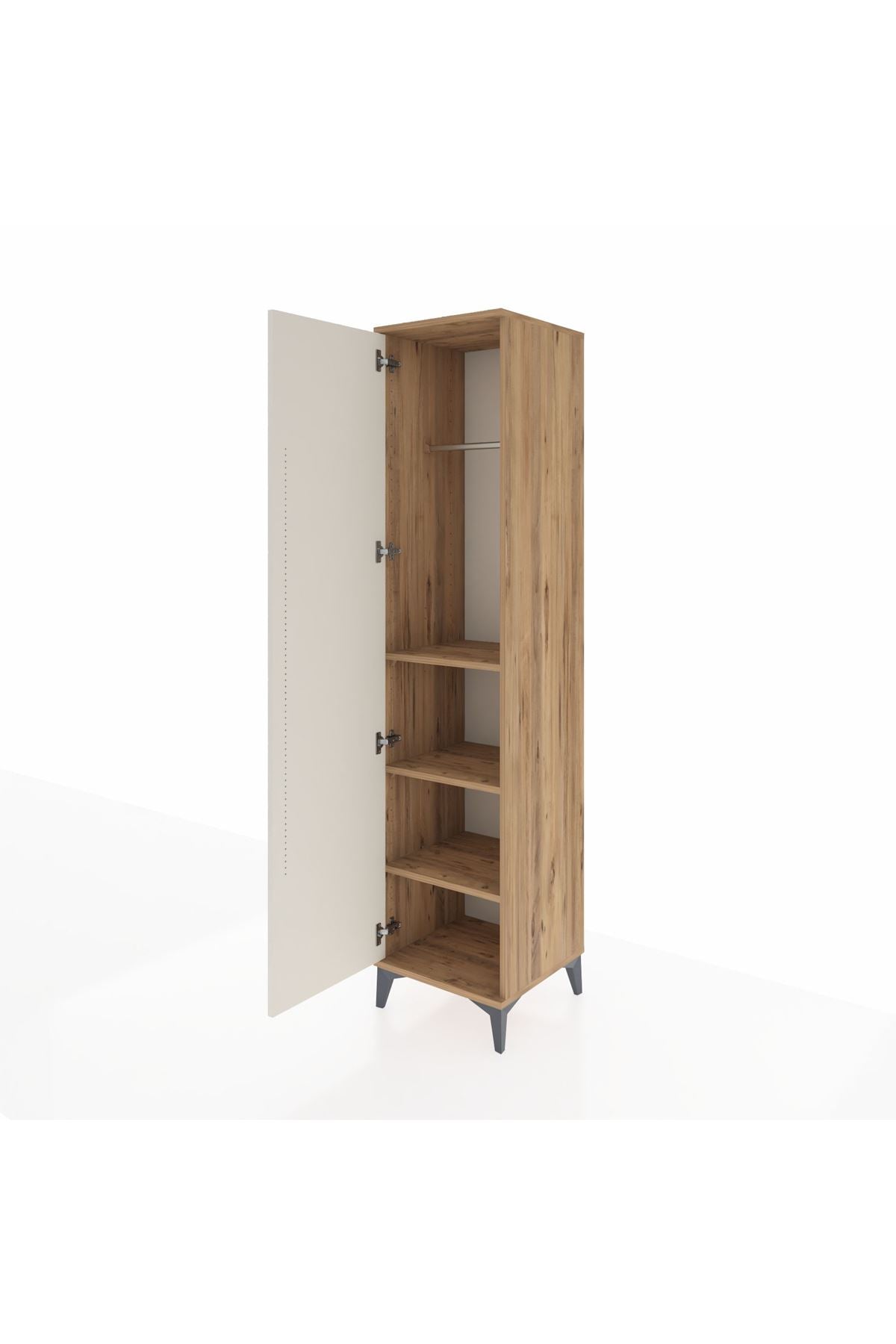 Hyperion Dolap 3 Raflı Tek Kapaklı Tek Askılı 44x44x195 - S58M093V7B