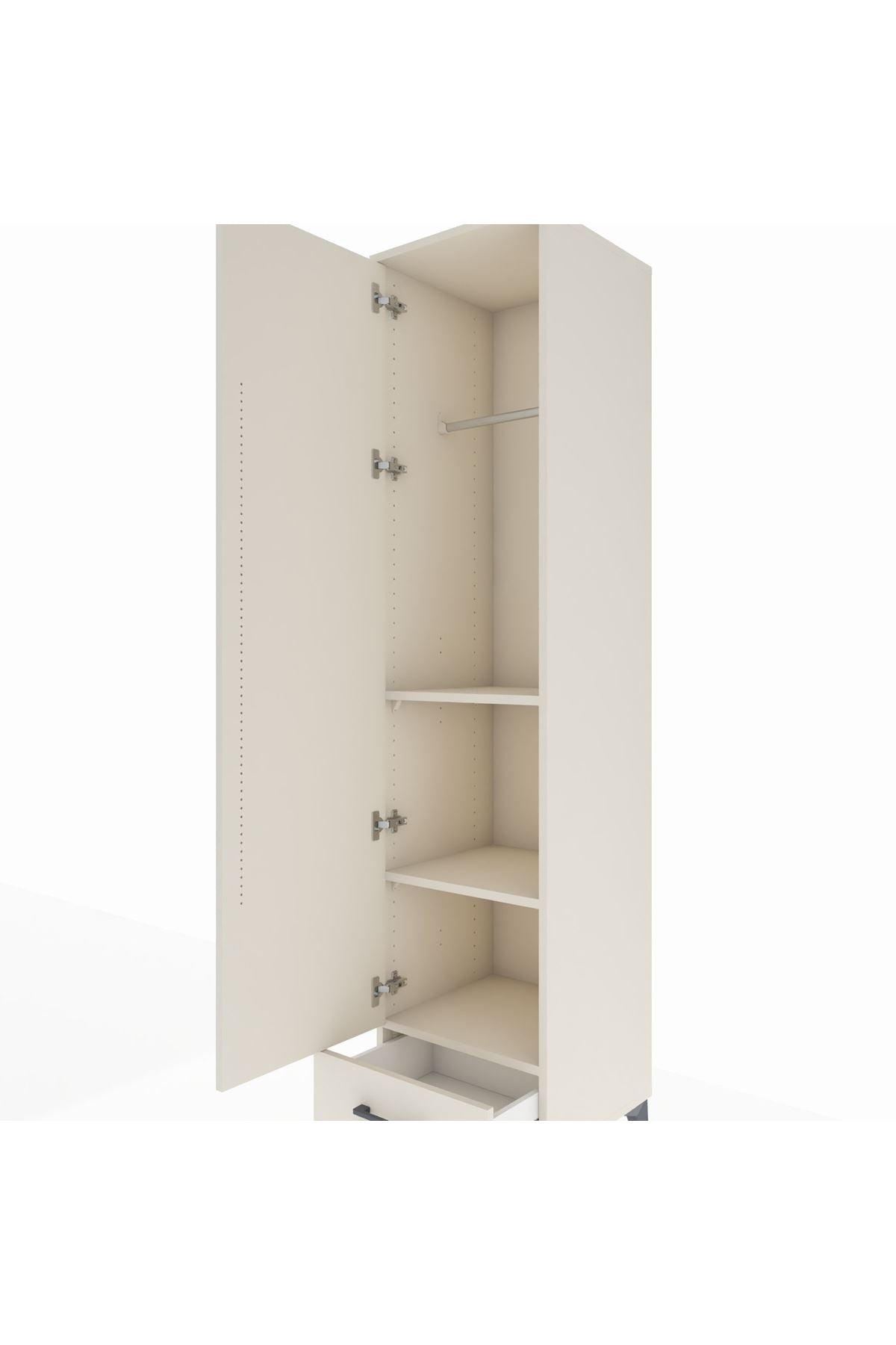 Hyperion Dolap 3 Raflı Tek Çekmeceli Tek Askılı 44x44x195 - S58M098V1B