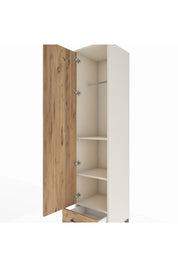 Hyperion Dolap 3 Raflı Tek Çekmeceli Tek Askılı 44x44x195 - S58M098V3B