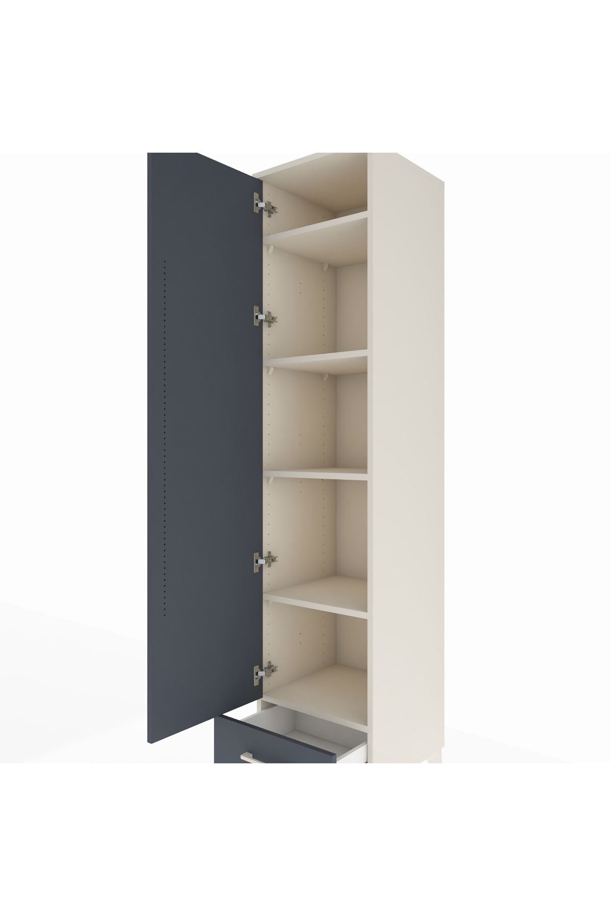 Hyperion Dolap 5 Raflı Tek Çekmeceli Tek Kapaklı 44x44x195 - S58M099V2B