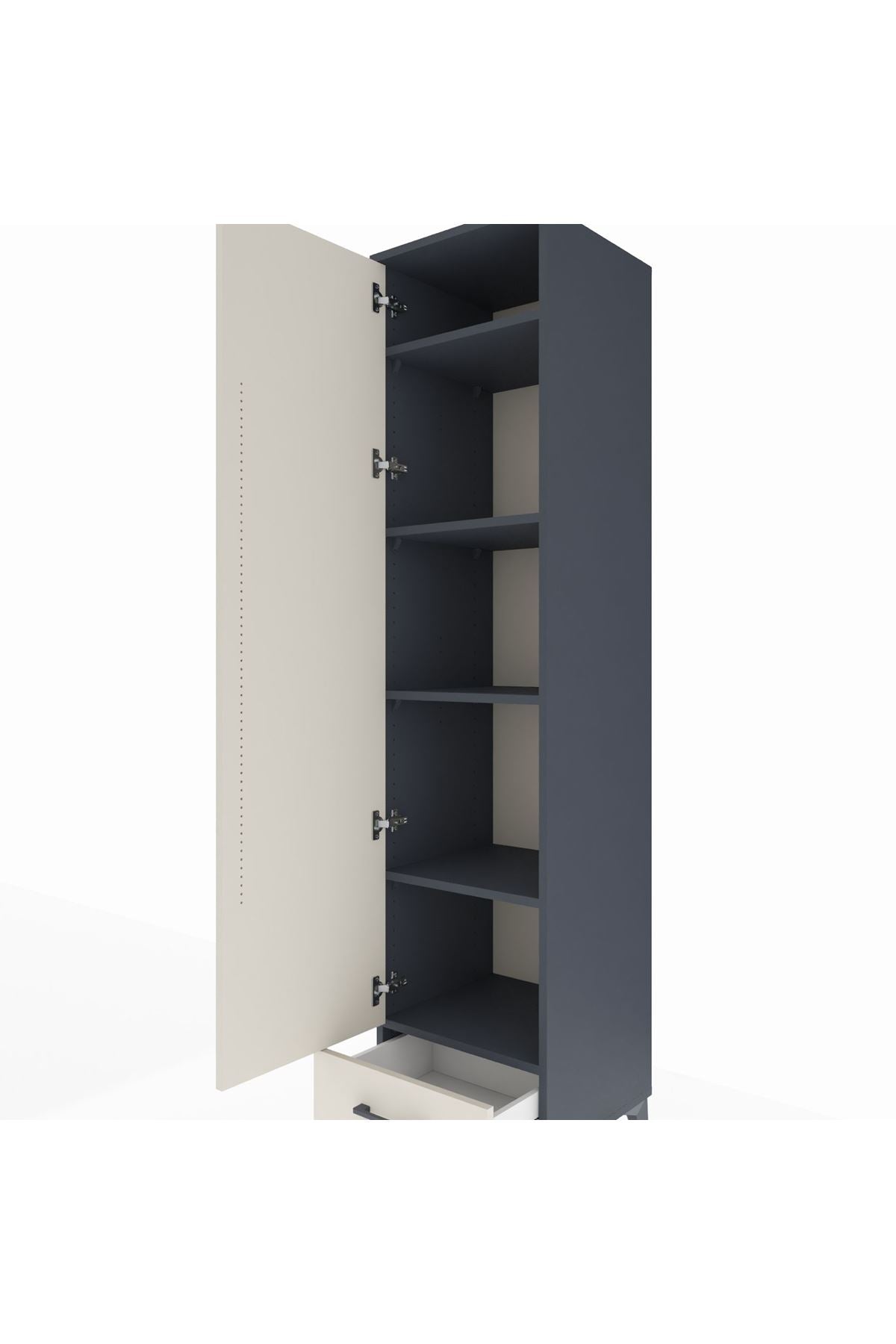 Hyperion Dolap 5 Raflı Tek Çekmeceli Tek Kapaklı 44x44x195 - S58M099V4B