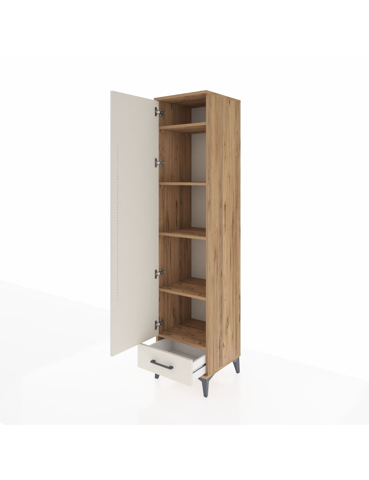 Hyperion Dolap 5 Raflı Tek Çekmeceli Tek Kapaklı 44x44x195 - S58M099V7B