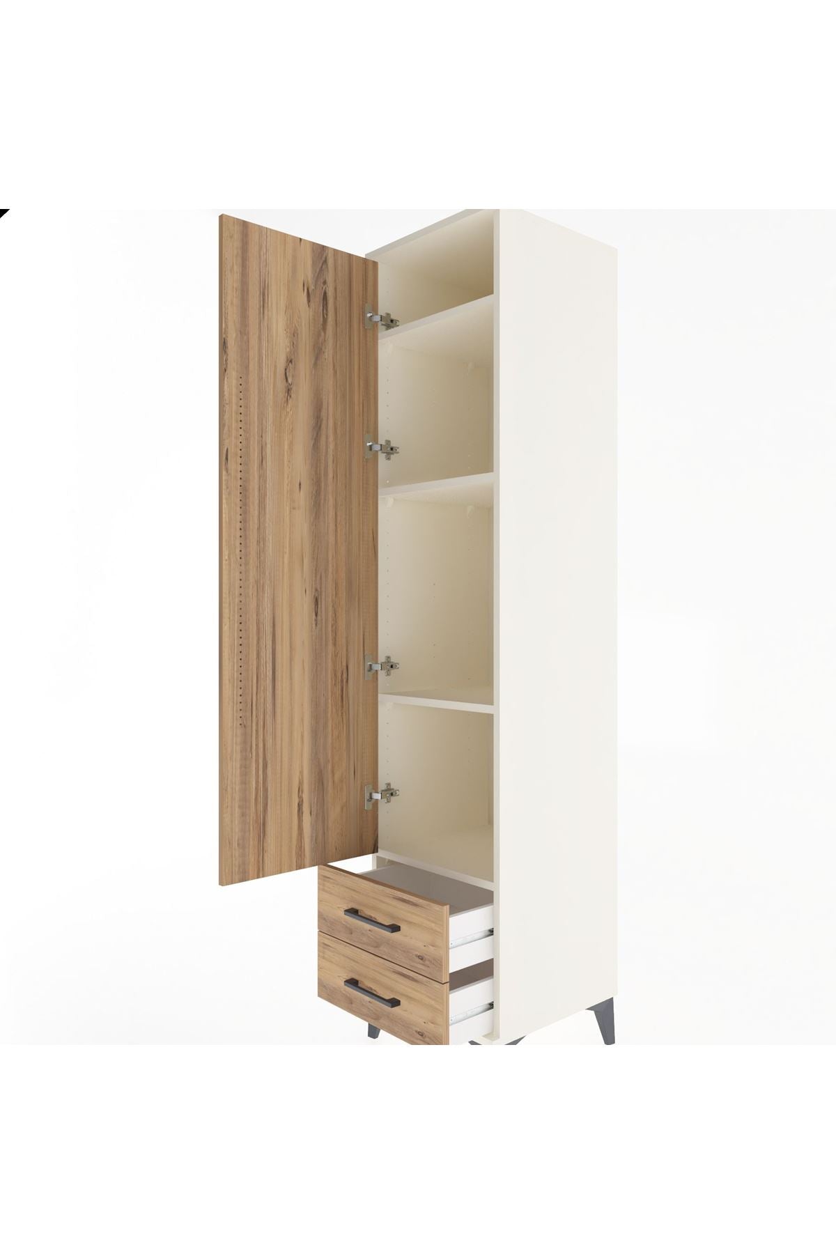 Hyperion Dolap 4 Raflı 2 Çekmeceli Tek Kapaklı 44x44x195 - S58M101V3B