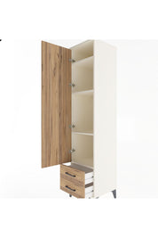 Hyperion Dolap 4 Raflı 2 Çekmeceli Tek Kapaklı 44x44x195 - S58M101V3B