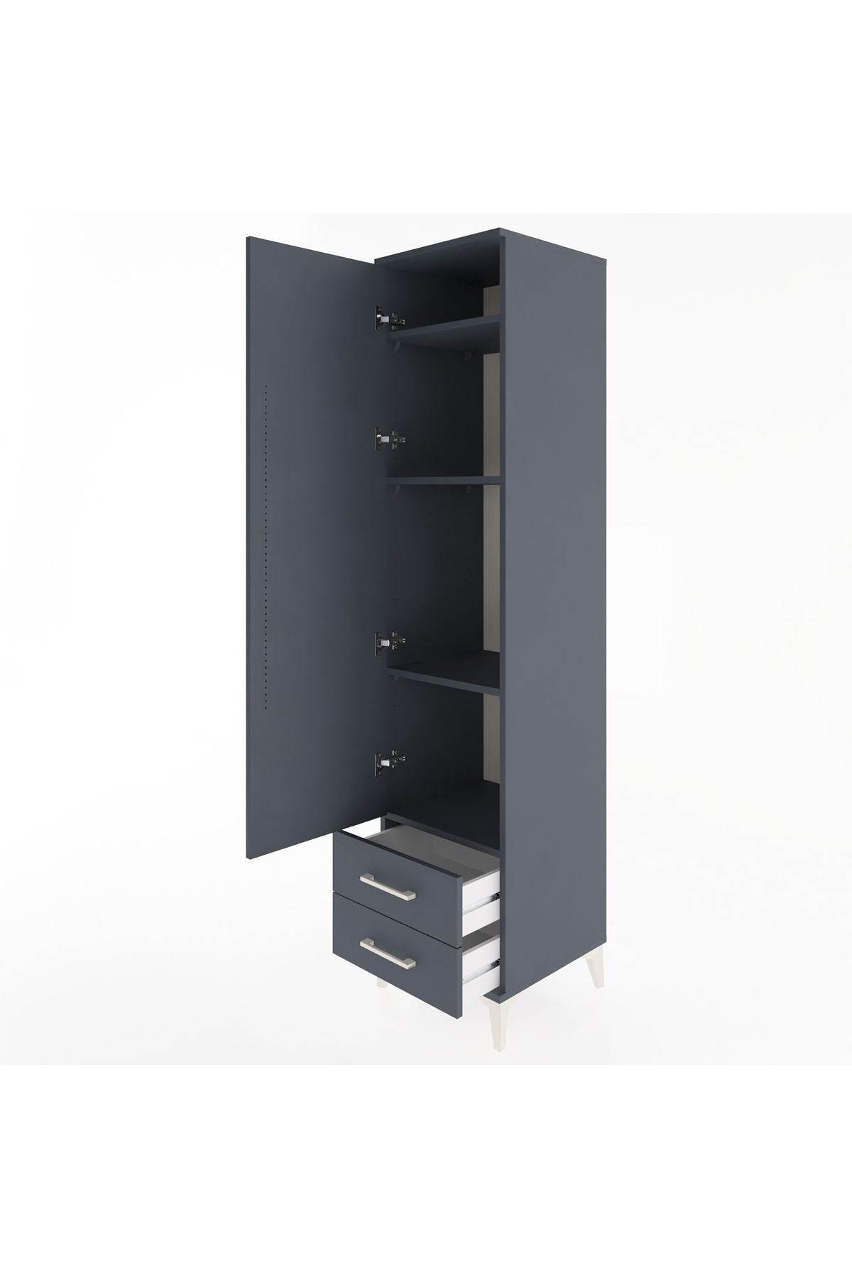 Hyperion Dolap 4 Raflı 2 Çekmeceli Tek Kapaklı 44x44x195 - S58M101V5B