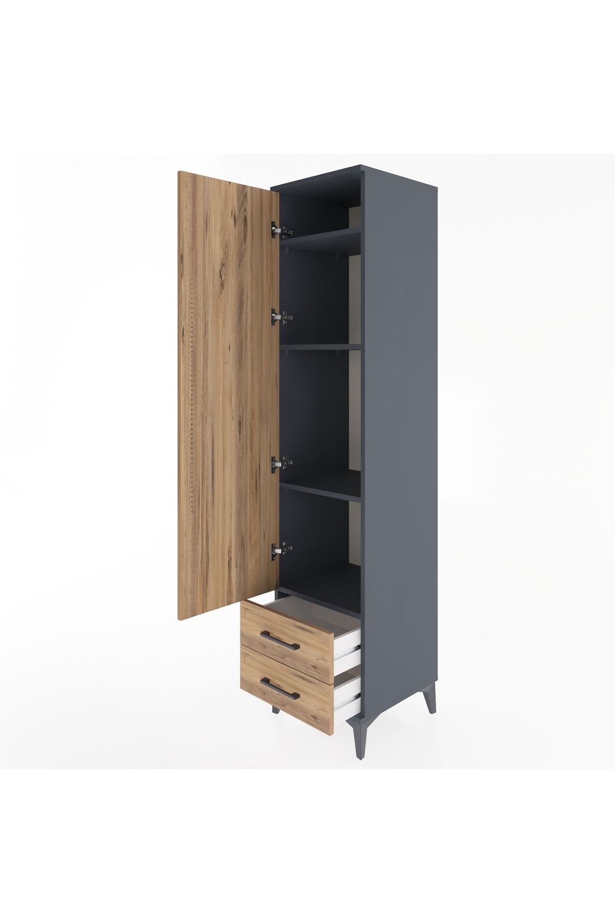 Hyperion Dolap 4 Raflı 2 Çekmeceli Tek Kapaklı 44x44x195 - S58M101V6B
