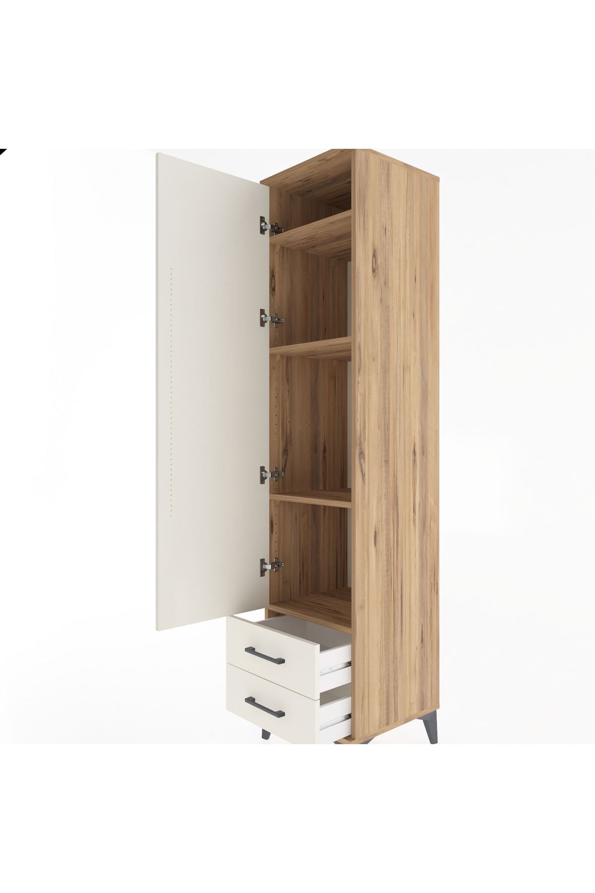 Hyperion Dolap 4 Raflı 2 Çekmeceli Tek Kapaklı 44x44x195 - S58M101V7B