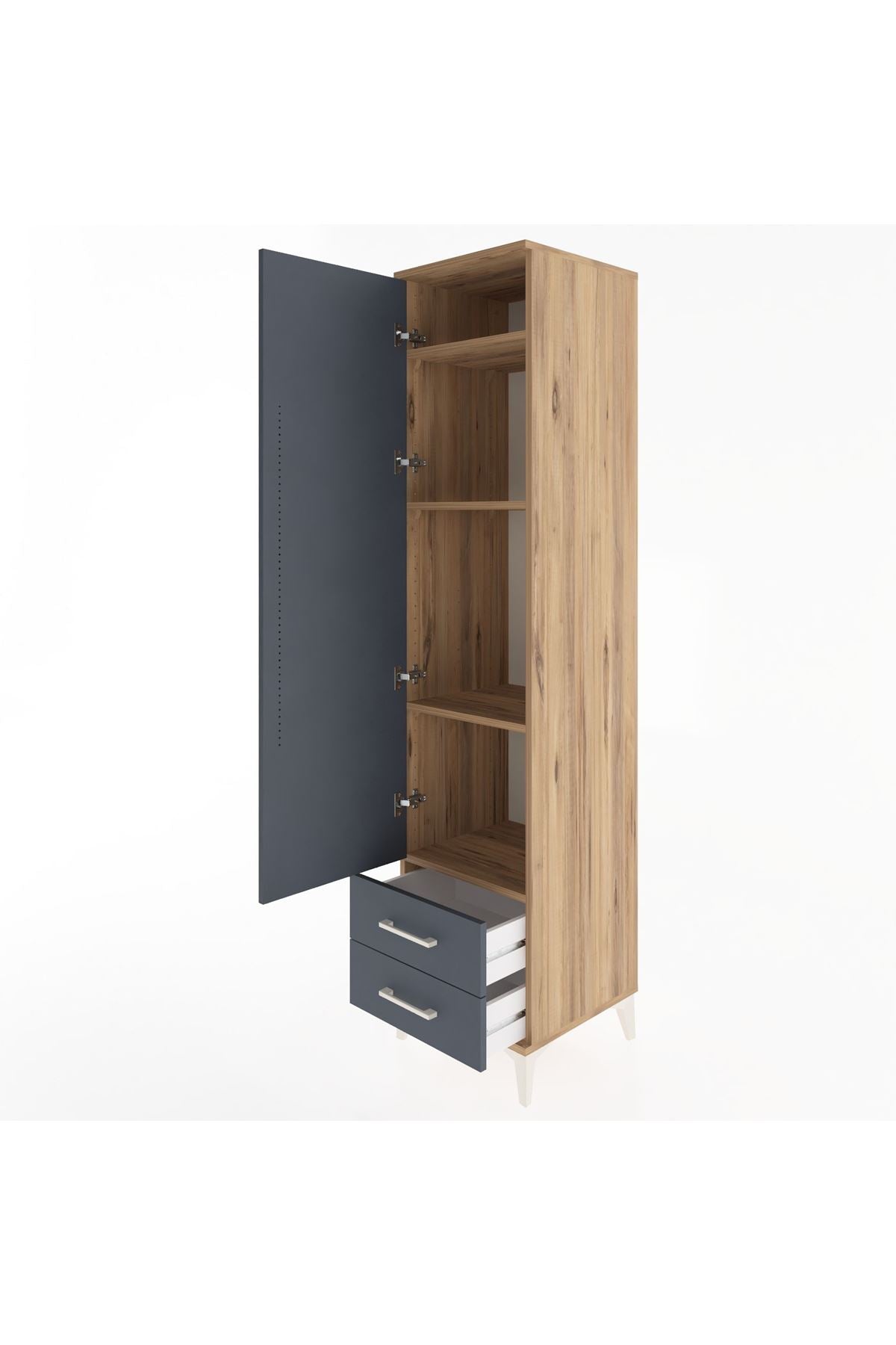 Hyperion Dolap 4 Raflı 2 Çekmeceli Tek Kapaklı 44x44x195 - S58M101V8B