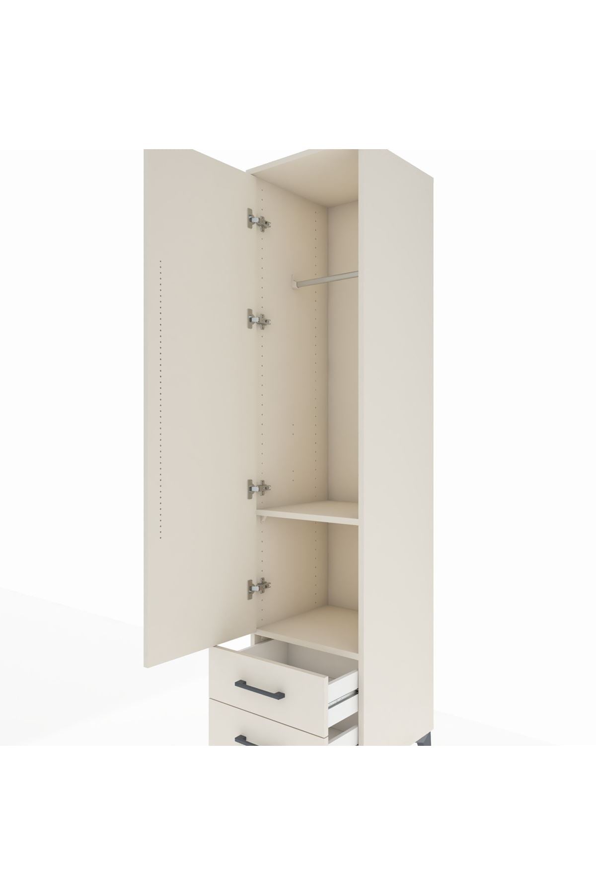 Hyperion Dolap 2 Raflı 2 Çekmeceli Tek Askılı 44x44x195 - S58M102V1B