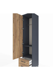 Hyperion Dolap 2 Raflı 2 Çekmeceli Tek Askılı 44x44x195 - S58M102V6B
