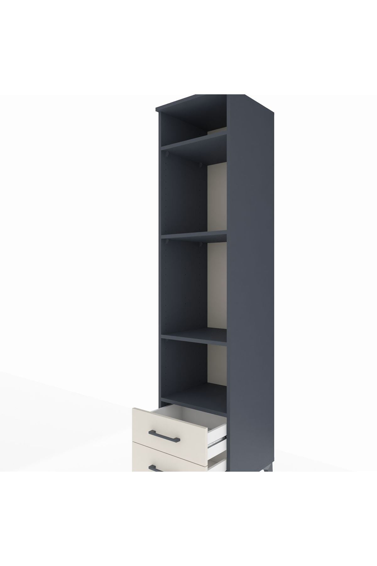 Hyperion Dolap 4 Raflı 2 Çekmeceli 44x44x195 - S58M103V4B