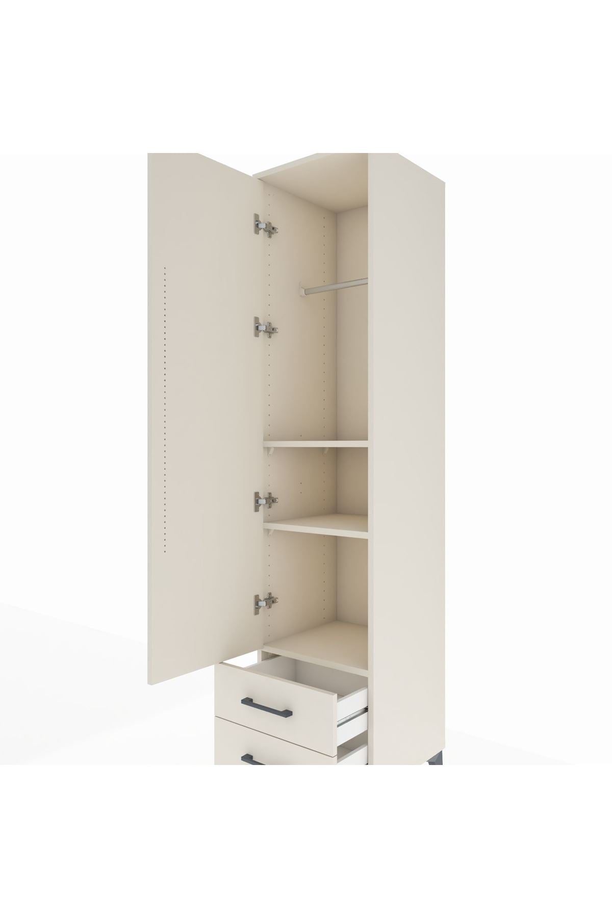 Hyperion Dolap 3 Raflı 2 Çekmeceli Tek Askılı 44x44x195 - S58M105V1B