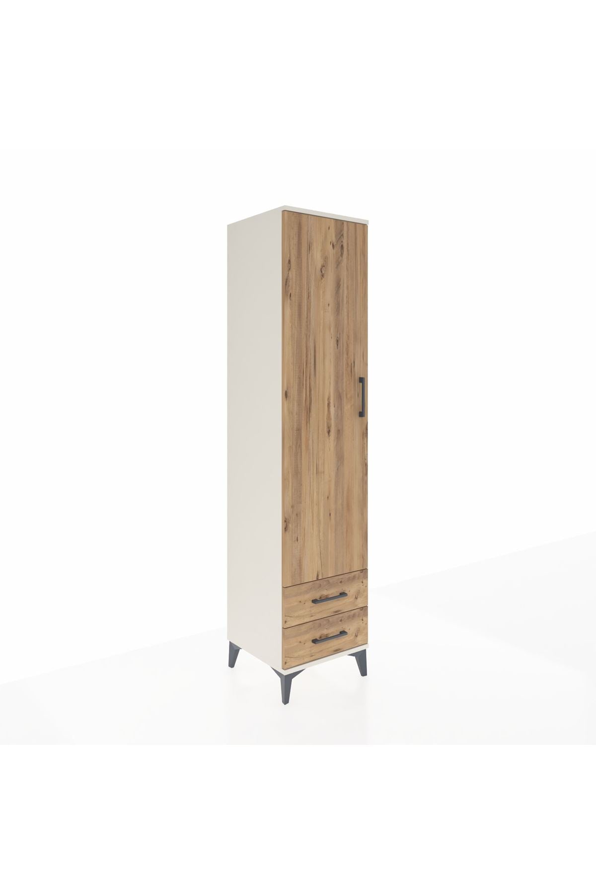 Hyperion Dolap 3 Raflı 2 Çekmeceli Tek Askılı 44x44x195 - S58M105V3B