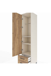 Hyperion Dolap 3 Raflı 2 Çekmeceli Tek Askılı 44x44x195 - S58M105V3B
