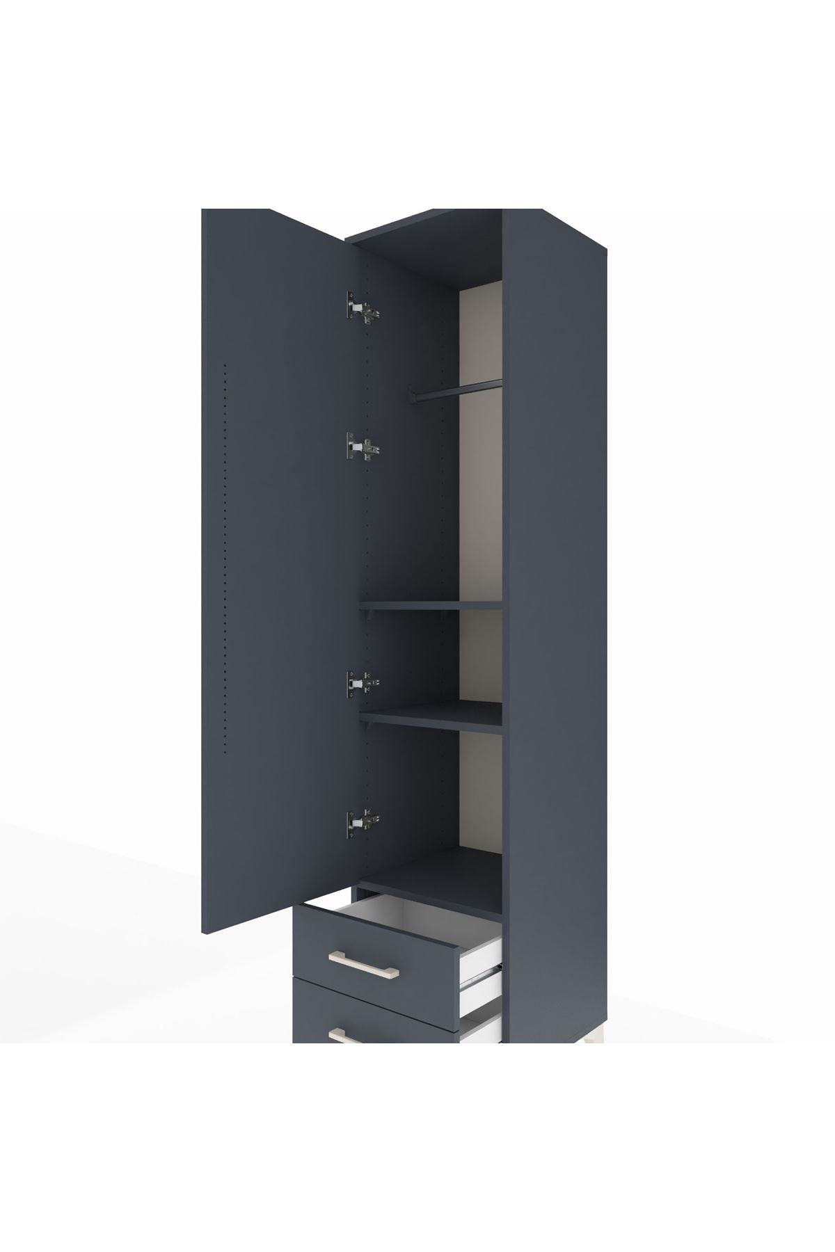 Hyperion Dolap 3 Raflı 2 Çekmeceli Tek Askılı 44x44x195 - S58M105V5B