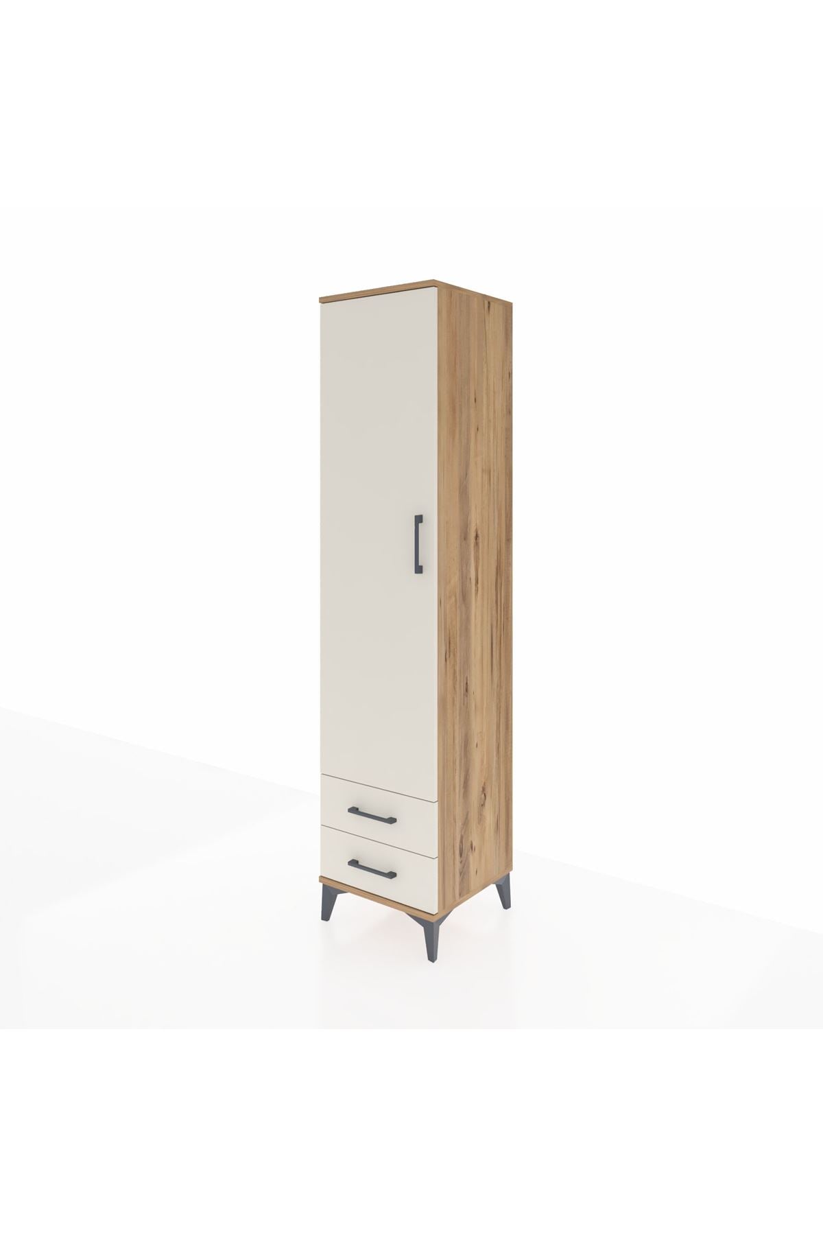 Hyperion Dolap 3 Raflı 2 Çekmeceli Tek Askılı 44x44x195 - S58M105V7B