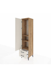 Hyperion Dolap 3 Raflı 2 Çekmeceli Tek Askılı 44x44x195 - S58M105V7B