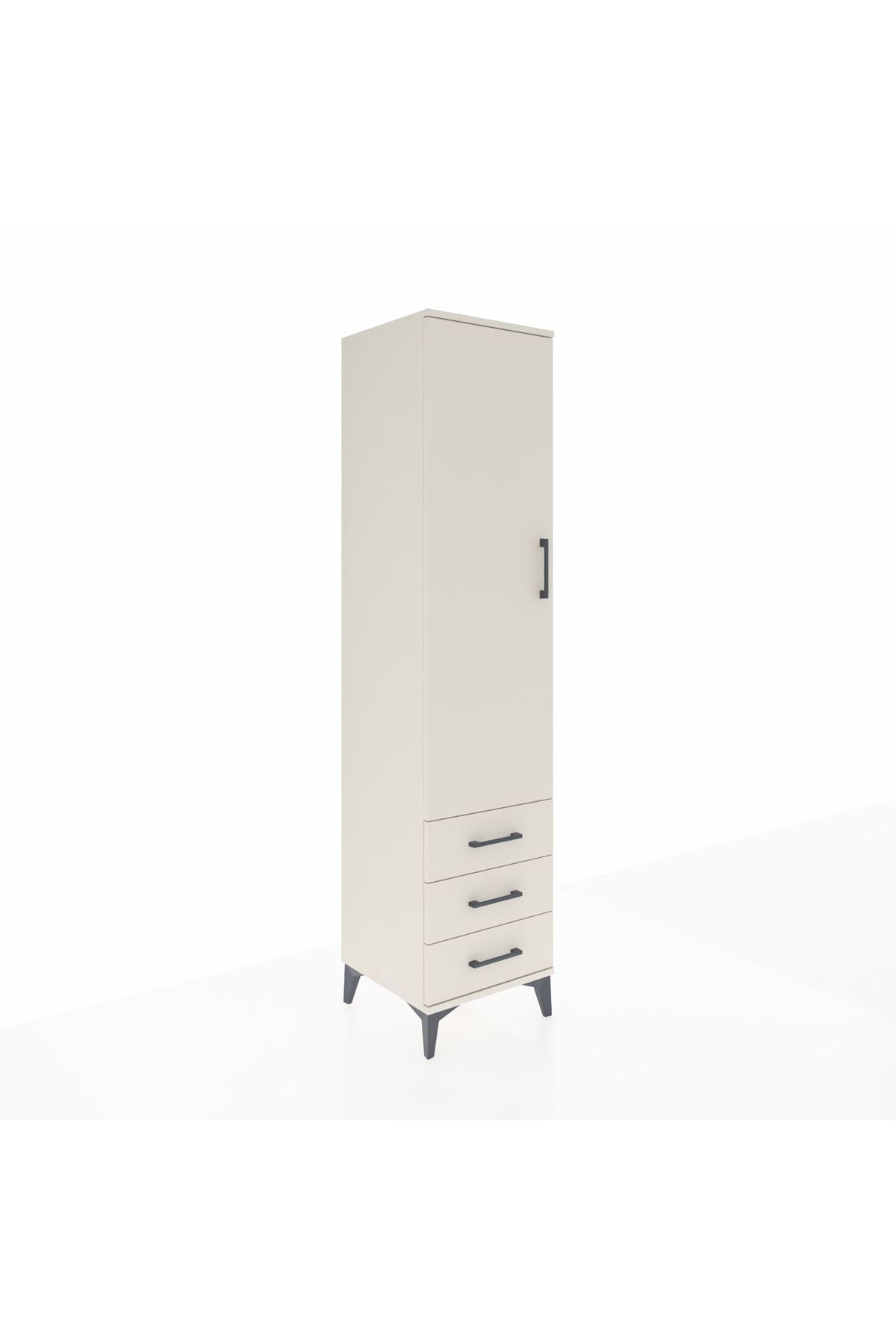 Hyperion Dolap 4 Raflı 3 Çekmeceli Tek Kapaklı 44x44x195 - S58M107V1B