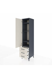 Hyperion Dolap 4 Raflı 3 Çekmeceli Tek Kapaklı 44x44x195 - S58M107V4B