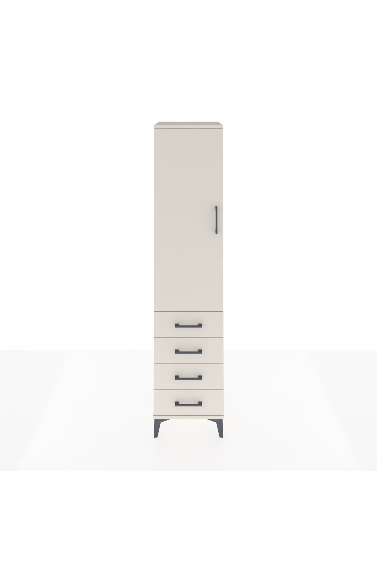 Hyperion Dolap Tek Raflı 4 Çekmeceli Tek Askılı 44x44x195 - S58M109V1B