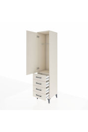 Hyperion Dolap Tek Raflı 4 Çekmeceli Tek Askılı 44x44x195 - S58M109V1B