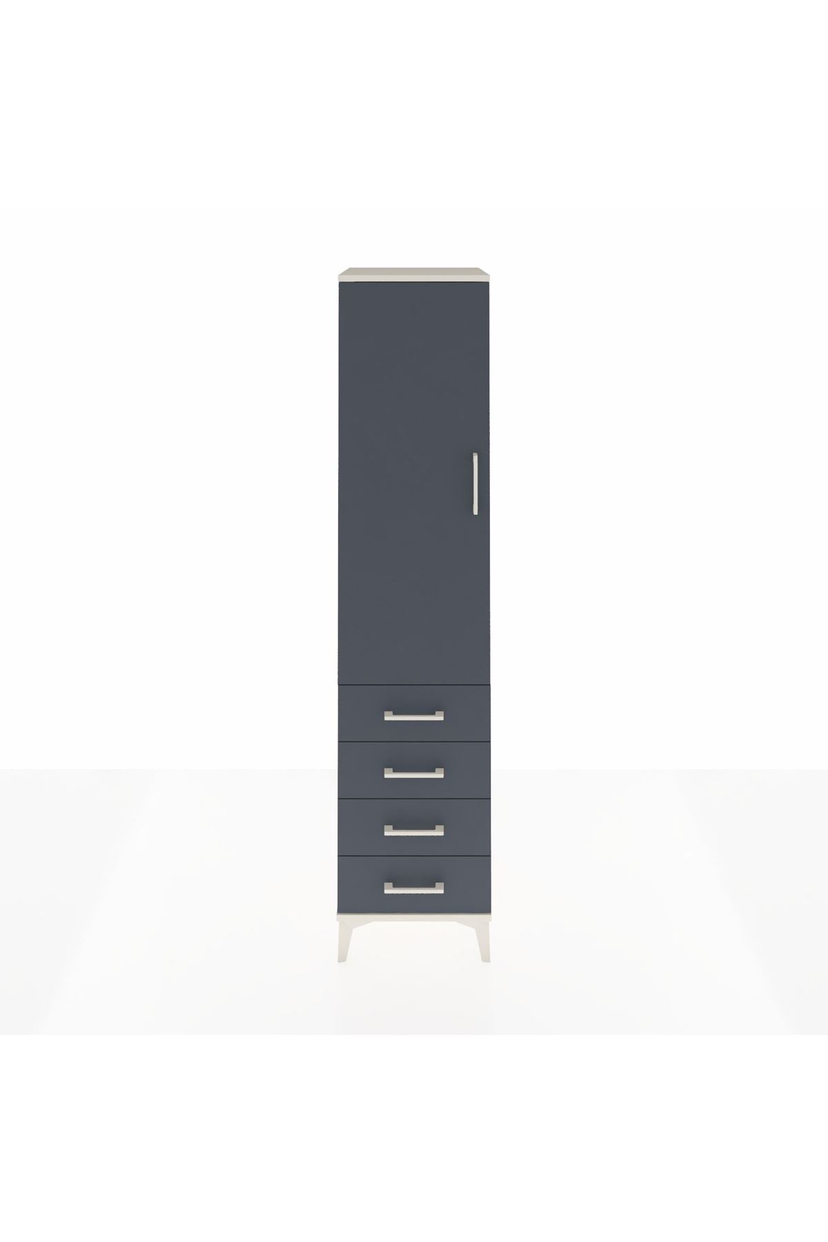 Hyperion Dolap Tek Raflı 4 Çekmeceli Tek Askılı 44x44x195 - S58M109V2B