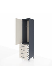 Hyperion Dolap Tek Raflı 4 Çekmeceli Tek Askılı 44x44x195 - S58M109V4B