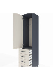 Hyperion Dolap Tek Raflı 4 Çekmeceli Tek Askılı 44x44x195 - S58M109V4B