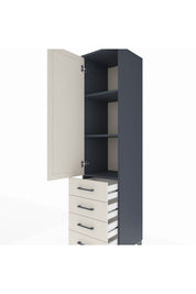 Hyperion Dolap 3 Raflı 4 Çekmeceli Tek Kapaklı 44x44x195 - S58M110V4B