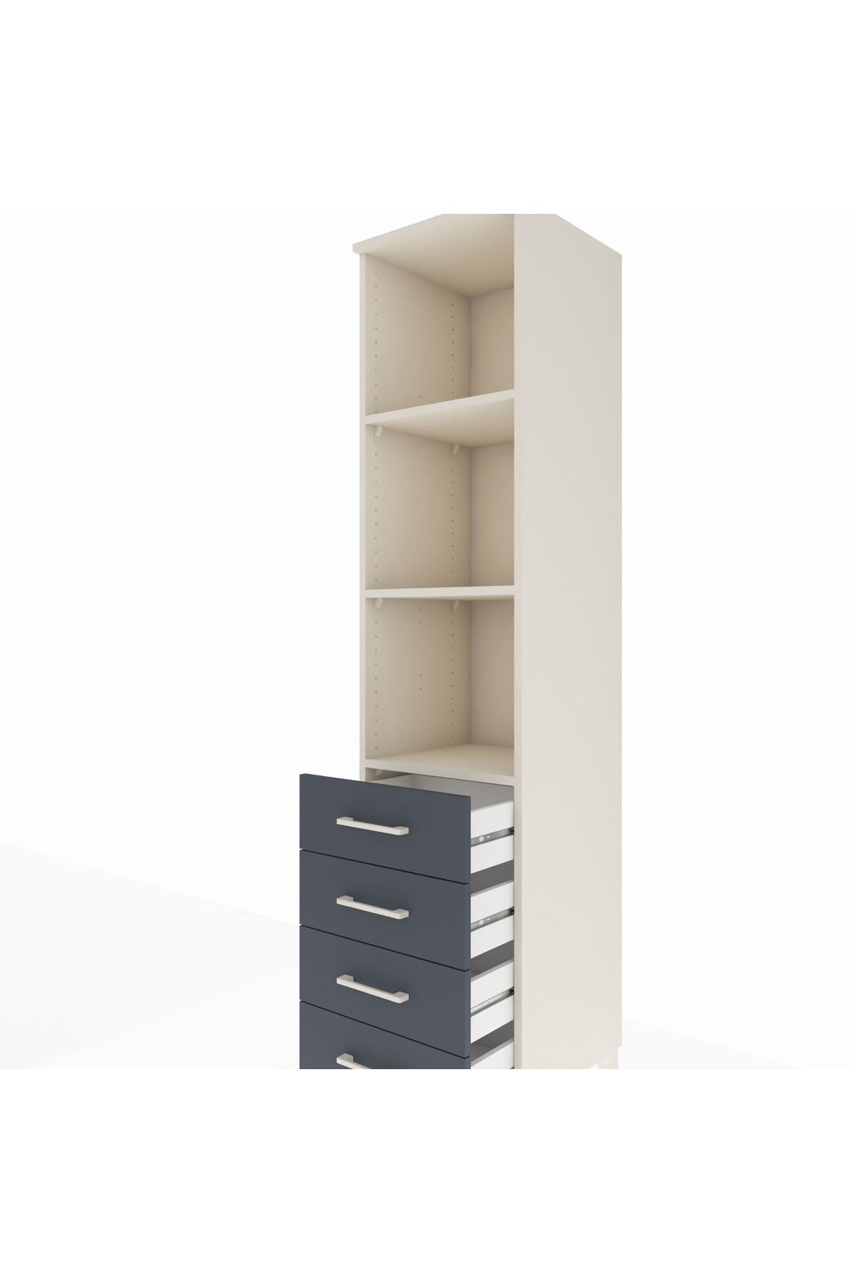 Hyperion Dolap 3 Raflı 4 Çekmeceli 44x44x195 - S58M111V2B