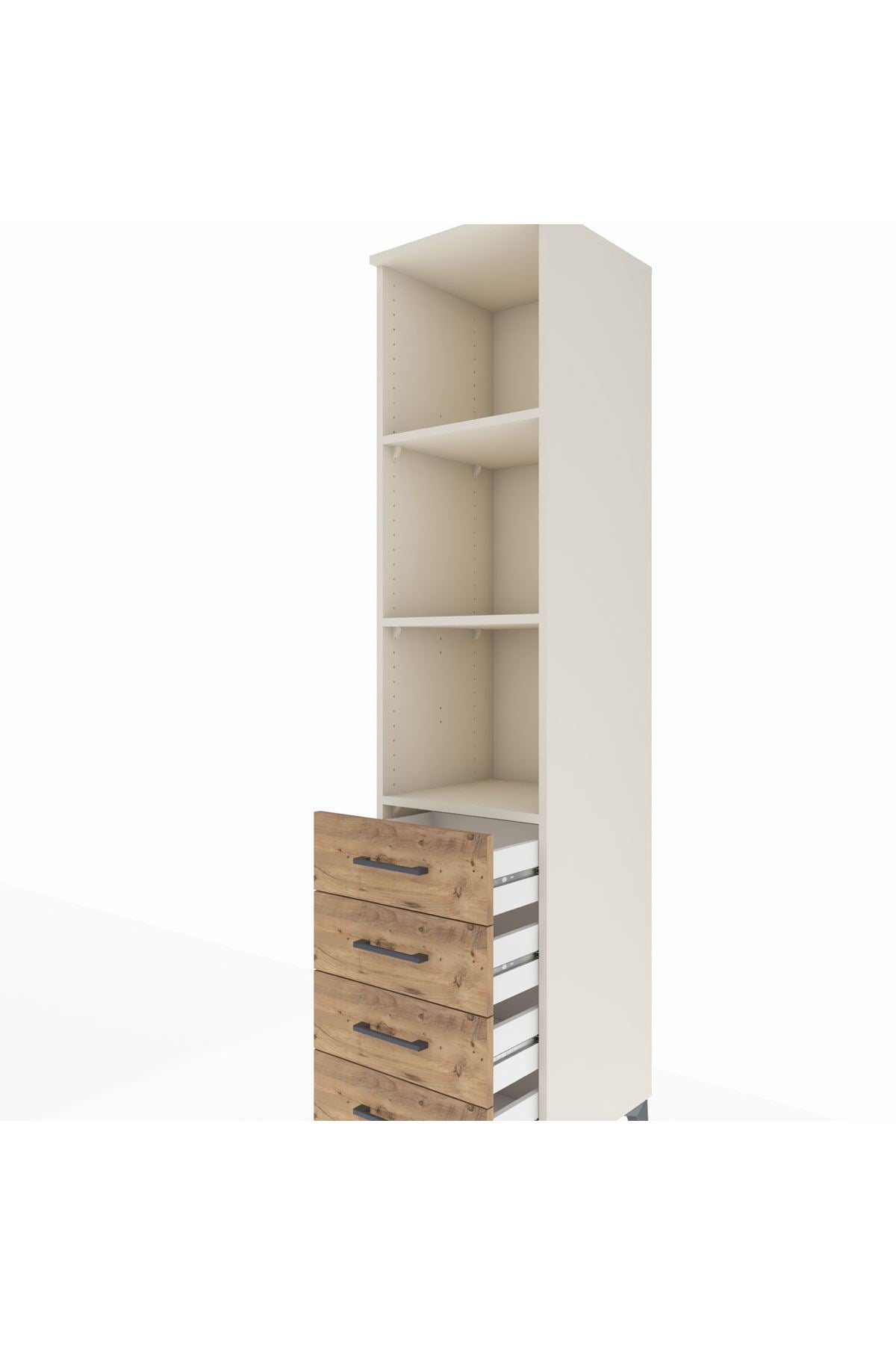 Hyperion Dolap 3 Raflı 4 Çekmeceli 44x44x195 - S58M111V3B